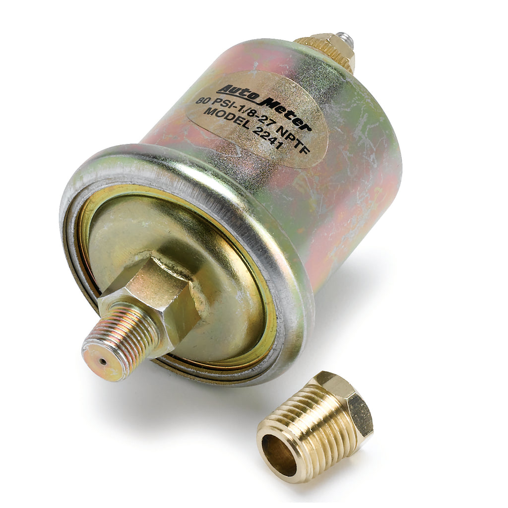 AutoMeter 2241 SENSOR, OIL PRESSURE, 0-80PSI, 1/8" NPT MALE, FOR SHORT SWEEP ELEC.