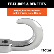 Load image into Gallery viewer, CURT 22420 Tow Hook (10,000 lbs., Chrome)