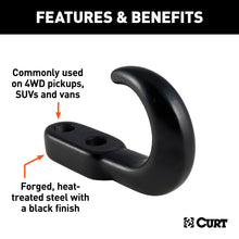 Load image into Gallery viewer, CURT 22430 Tow Hook (10,000 lbs., Black)