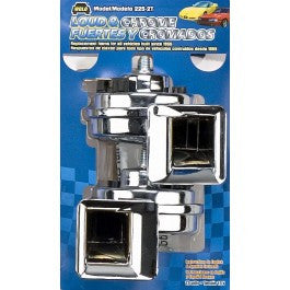 Wolo Horns 225-2T CHROME HORNS- Two (2) Universal Replacement Horns, Two (2) Terminals.