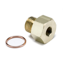 Load image into Gallery viewer, AutoMeter 2268 FITTING, ADAPTER, METRIC, M16X1.5 MALE TO 1/8" NPTF FEMALE, BRASS