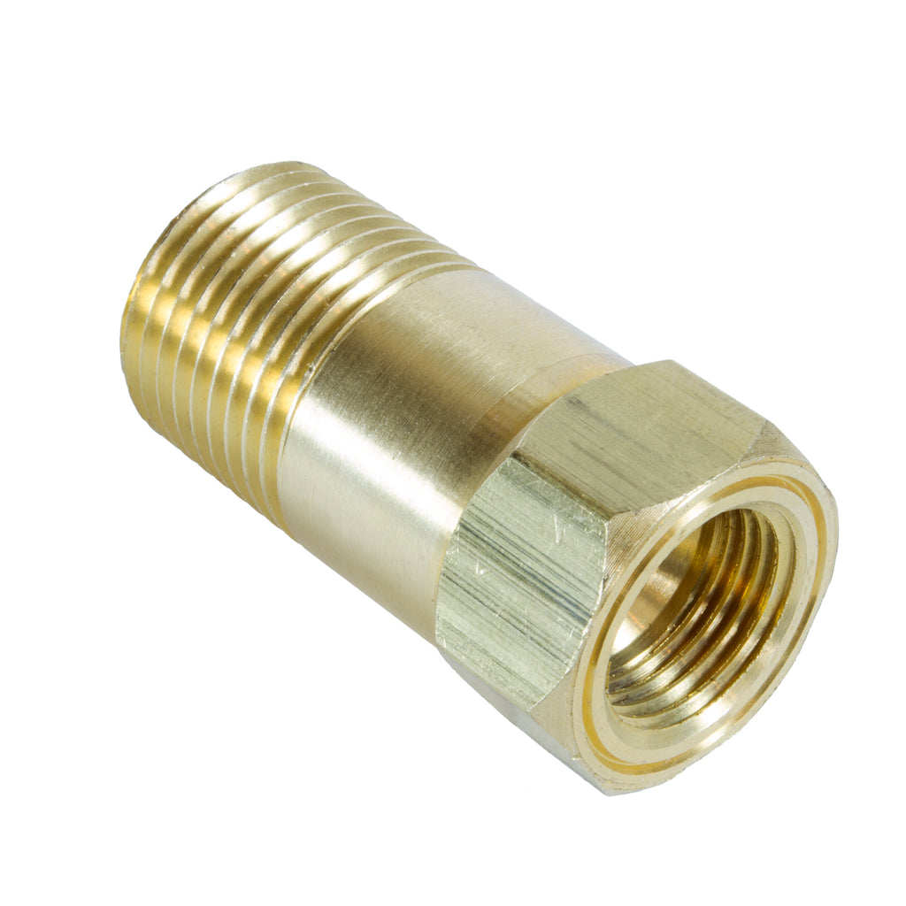 AutoMeter 2270 FITTING, ADAPTER, 1/2" NPT MALE, EXTENSION, BRASS, FOR MECH. TEMP. GAUGE