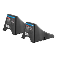 Load image into Gallery viewer, CURT 22800 Wheel Chock Set (Up to 17" Wide Wheels)