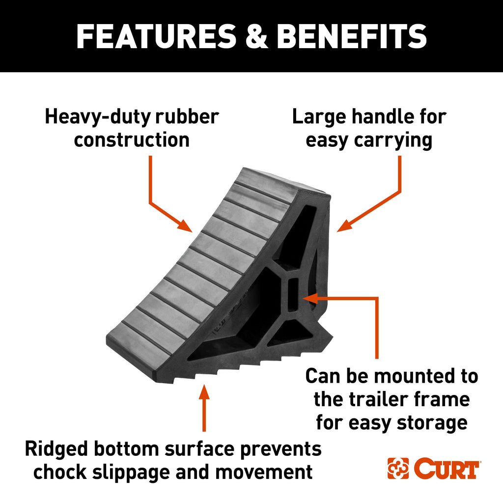 CURT 22801 HD Wheel Chock (Bulk)