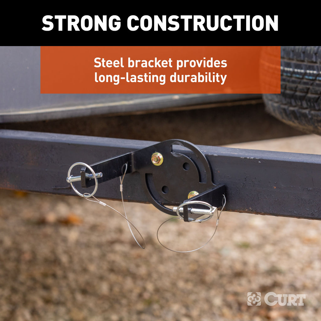 CURT 22802 HD Wheel Chocks 2-Pack with Mounting Bracket