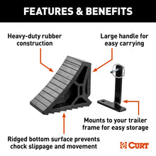 Load image into Gallery viewer, CURT 22803 HD Wheel Chock with Mounting Bracket