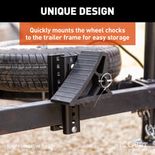 Load image into Gallery viewer, CURT 22803 HD Wheel Chock with Mounting Bracket