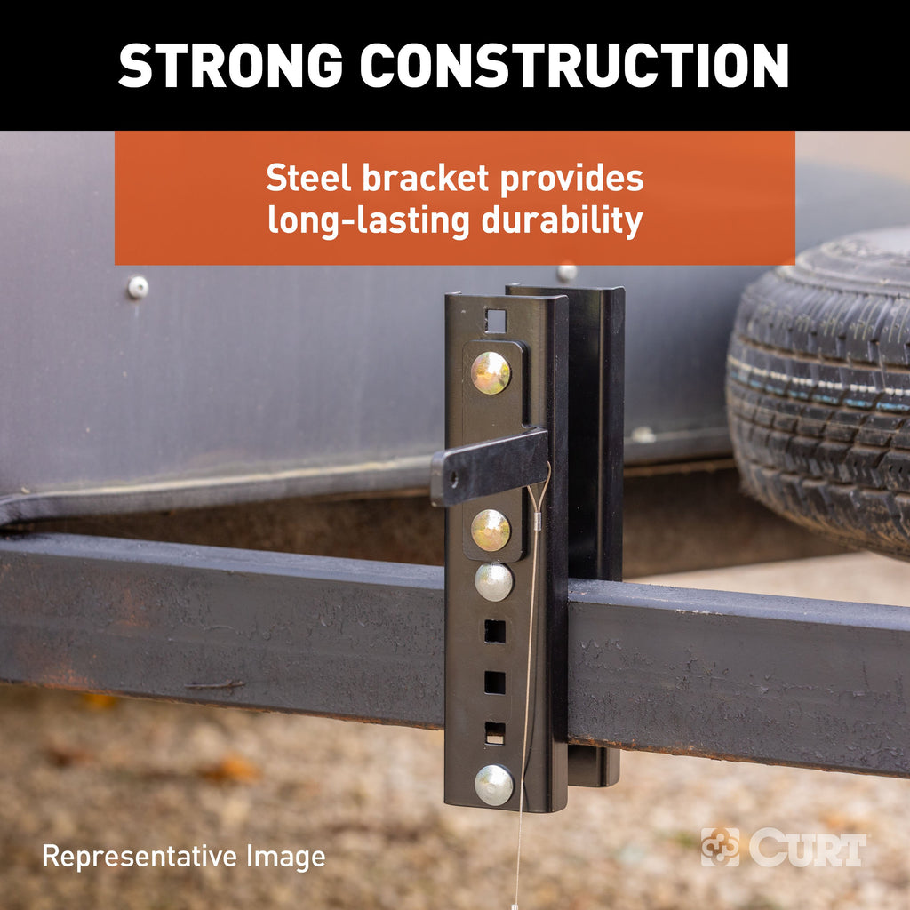 CURT 22803 HD Wheel Chock with Mounting Bracket
