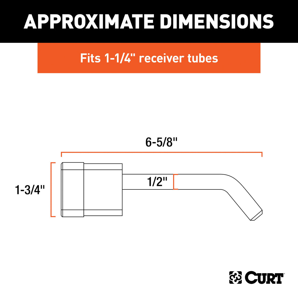 CURT 23020 1/2" Hitch Lock (1-1/4" Receiver, Deadbolt, Chrome)
