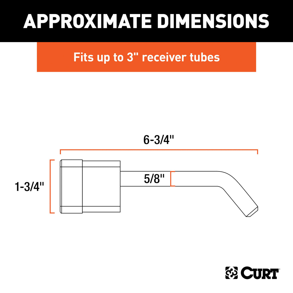 CURT 23021 5/8" Hitch Lock (2", 2-1/2" or 3" Receiver, Deadbolt, Chrome)