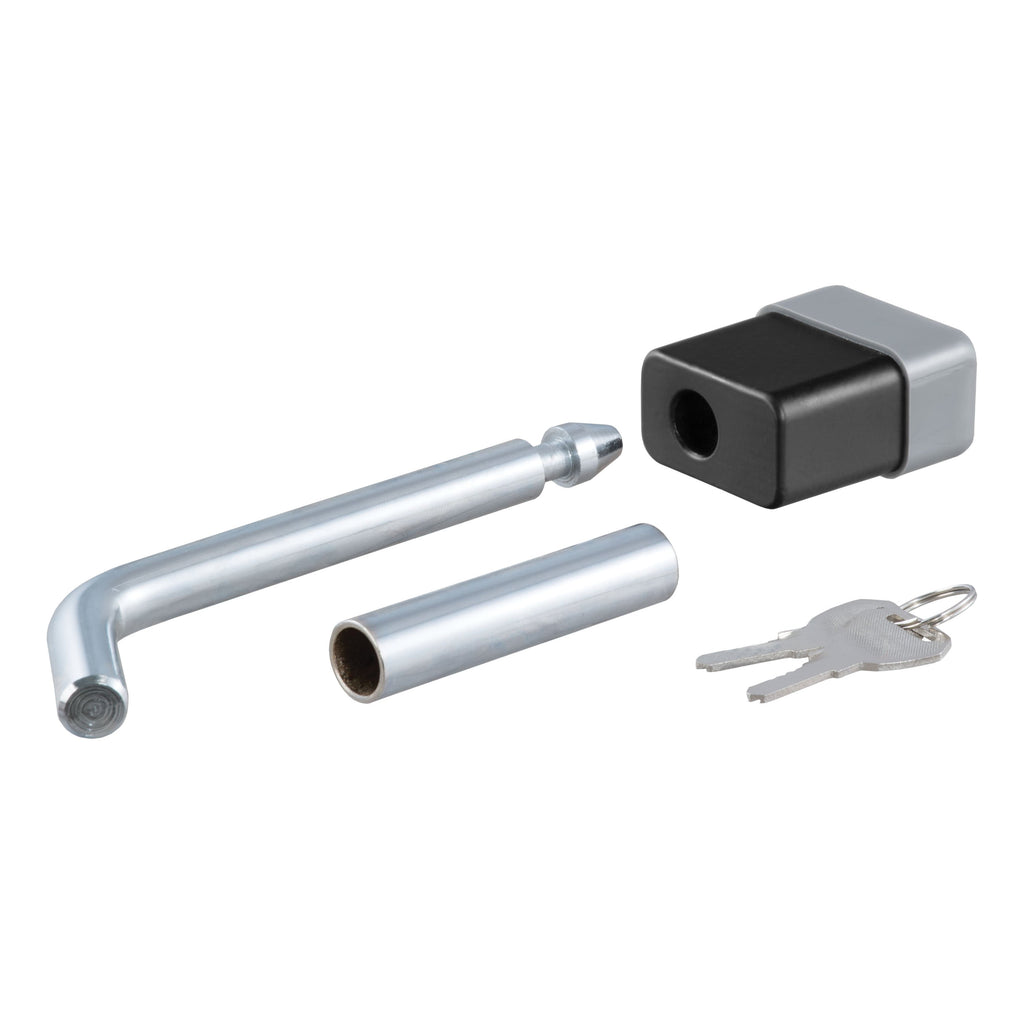 CURT 23024 1/2" Hitch Lock with 5/8" Adapter (1-1/4" or 2" Receiver, Deadbolt, Chrome)