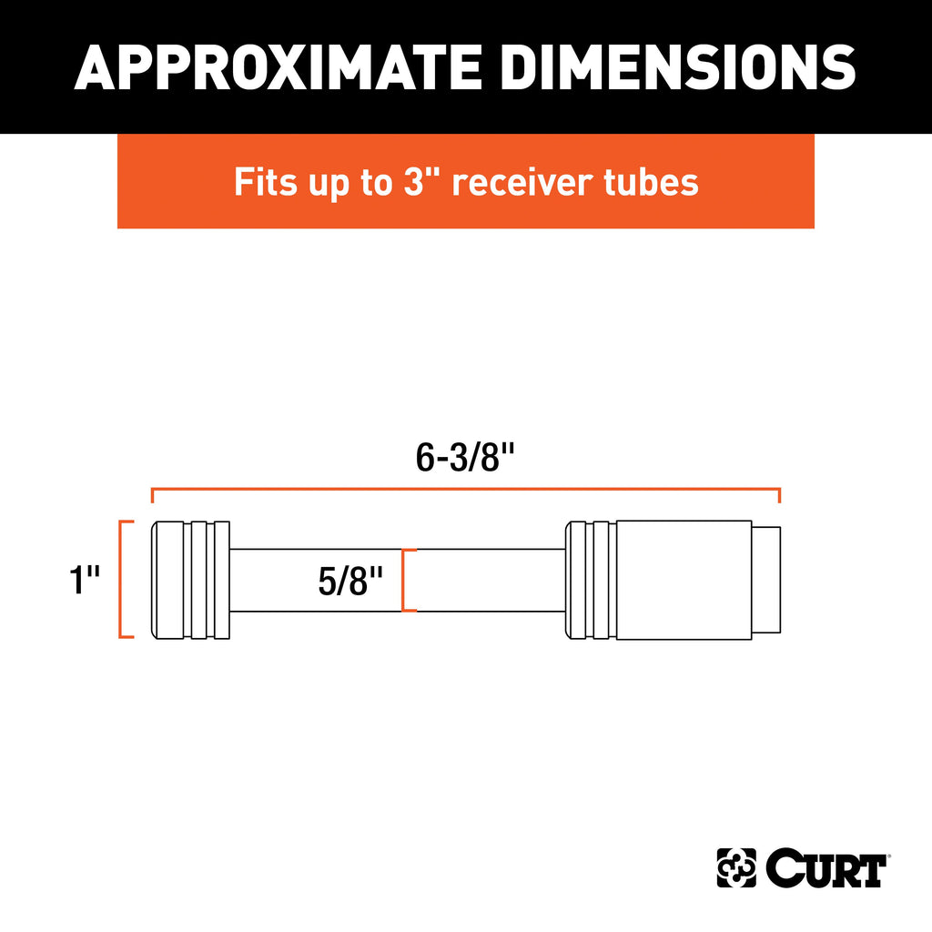 CURT 23025 5/8" Hitch Lock (3" Receiver, Barbell, Chrome)