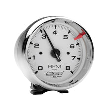 Load image into Gallery viewer, AutoMeter 2304 GAUGE, TACH, 3 3/4", 8K RPM, PEDESTAL, WHT DIAL CHROME CASE, AUTOGAGE