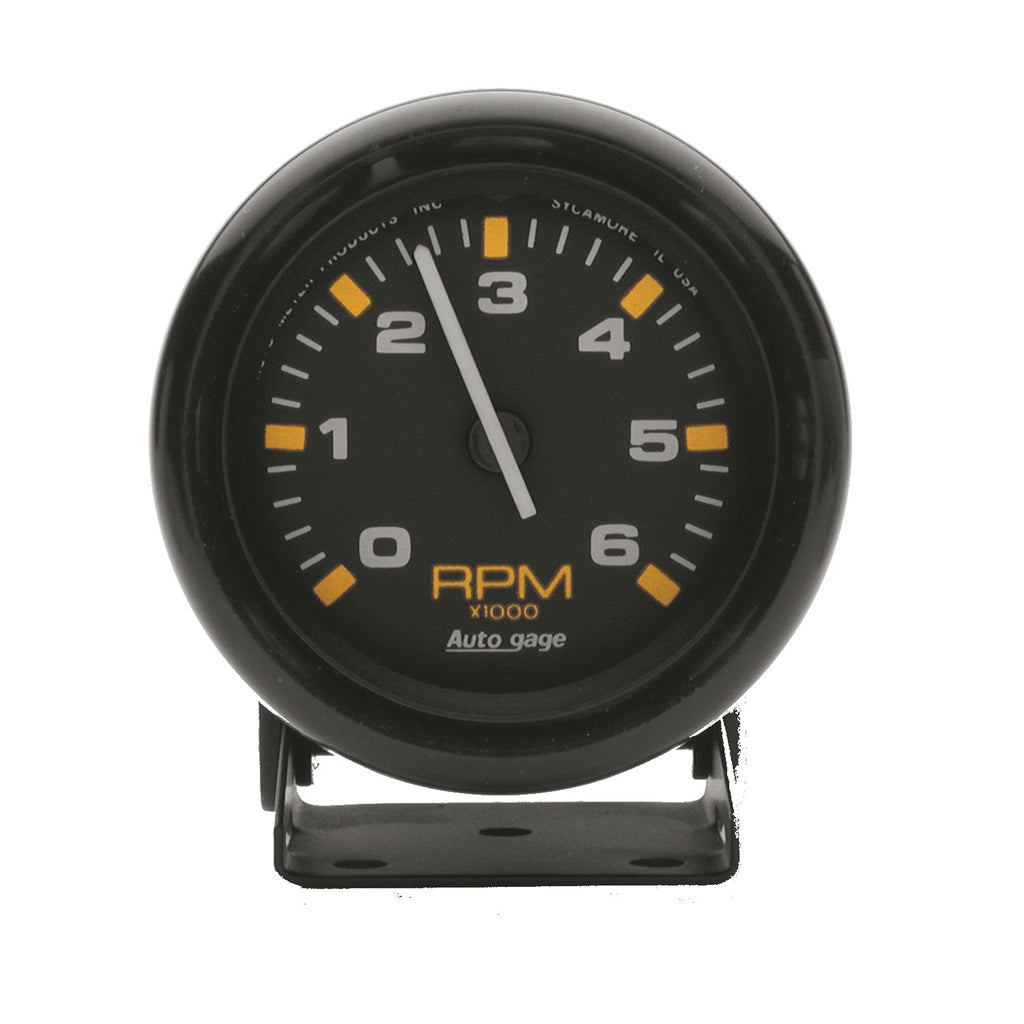 AutoMeter 2306 GAUGE, TACHOMETER, 2 3/4", 6K RPM, PEDESTAL, BLK DIAL BLK CASE, AUTOGAGE