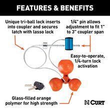 Load image into Gallery viewer, CURT 23082 Universal Tri-Ball Trailer Coupler Lock, Fits 1-7/8", 2", 2-5/16"