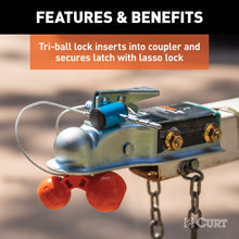 Load image into Gallery viewer, CURT 23082 Universal Tri-Ball Trailer Coupler Lock, Fits 1-7/8", 2", 2-5/16"
