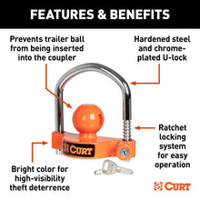 Load image into Gallery viewer, CURT 23092 Hitch &amp; Coupler Lock Set, 2" or 2-1/2" Receivers, 1-7/8" to 2-5/16" Couplers