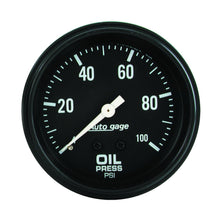 Load image into Gallery viewer, AutoMeter 2312 GAUGE, OIL PRESSURE, 2 5/8" 0-100PSI, MECHANICAL, BLACK, AUTOGAGE