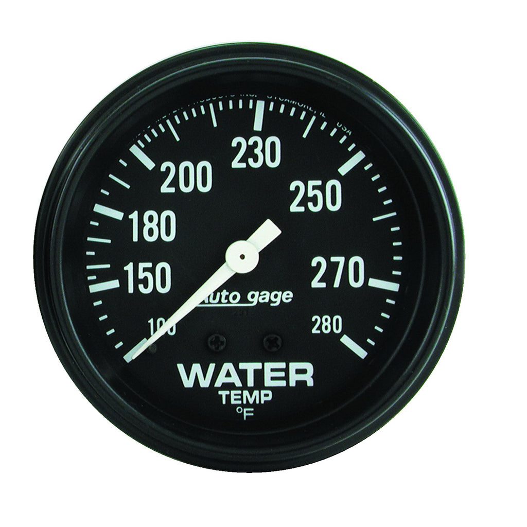 AutoMeter 2313 GAUGE, WATER TEMPERATURE, 2 5/8" 100-280?F, MECHANICAL, BLACK, AUTOGAGE