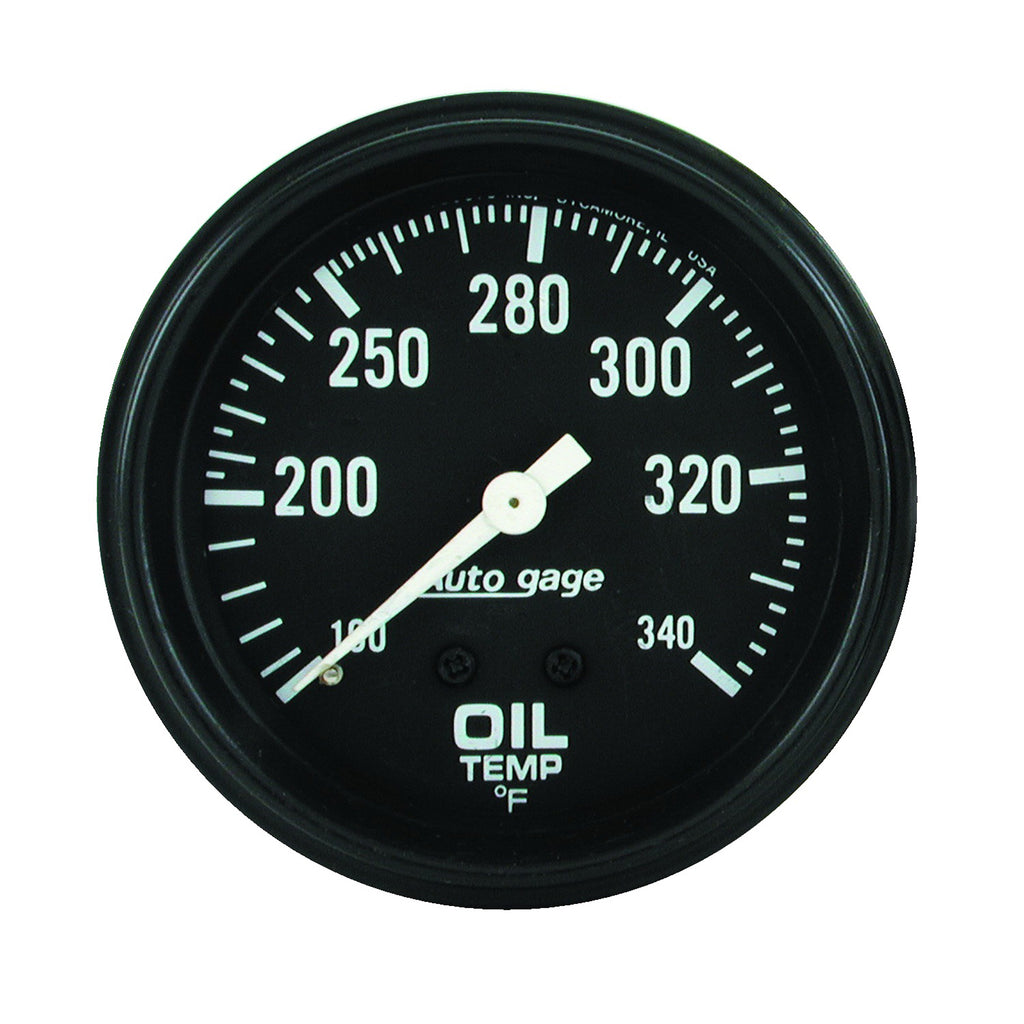 AutoMeter 2314 GAUGE, OIL TEMPERATURE, 2 5/8" 100-340?F, MECHANICAL, BLACK, AUTOGAGE
