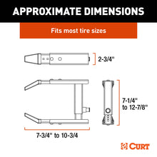 Load image into Gallery viewer, CURT 23176 Adjustable Trailer Wheel Lock, 16.5” x 6.5”-8 to 33" x 12-1/2"/R15