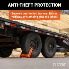 Load image into Gallery viewer, CURT 23176 Adjustable Trailer Wheel Lock, 16.5” x 6.5”-8 to 33" x 12-1/2"/R15