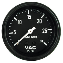 Load image into Gallery viewer, AutoMeter 2317 GAUGE, VACUUM, 2 5/8", 30INHG, MECHANICAL, BLACK, AUTOGAGE