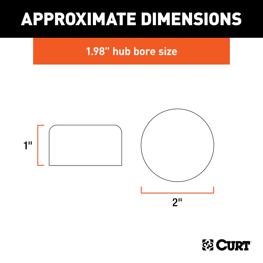 CURT 23198 1.98" Bearing Protector Dust Covers (2-Pack)