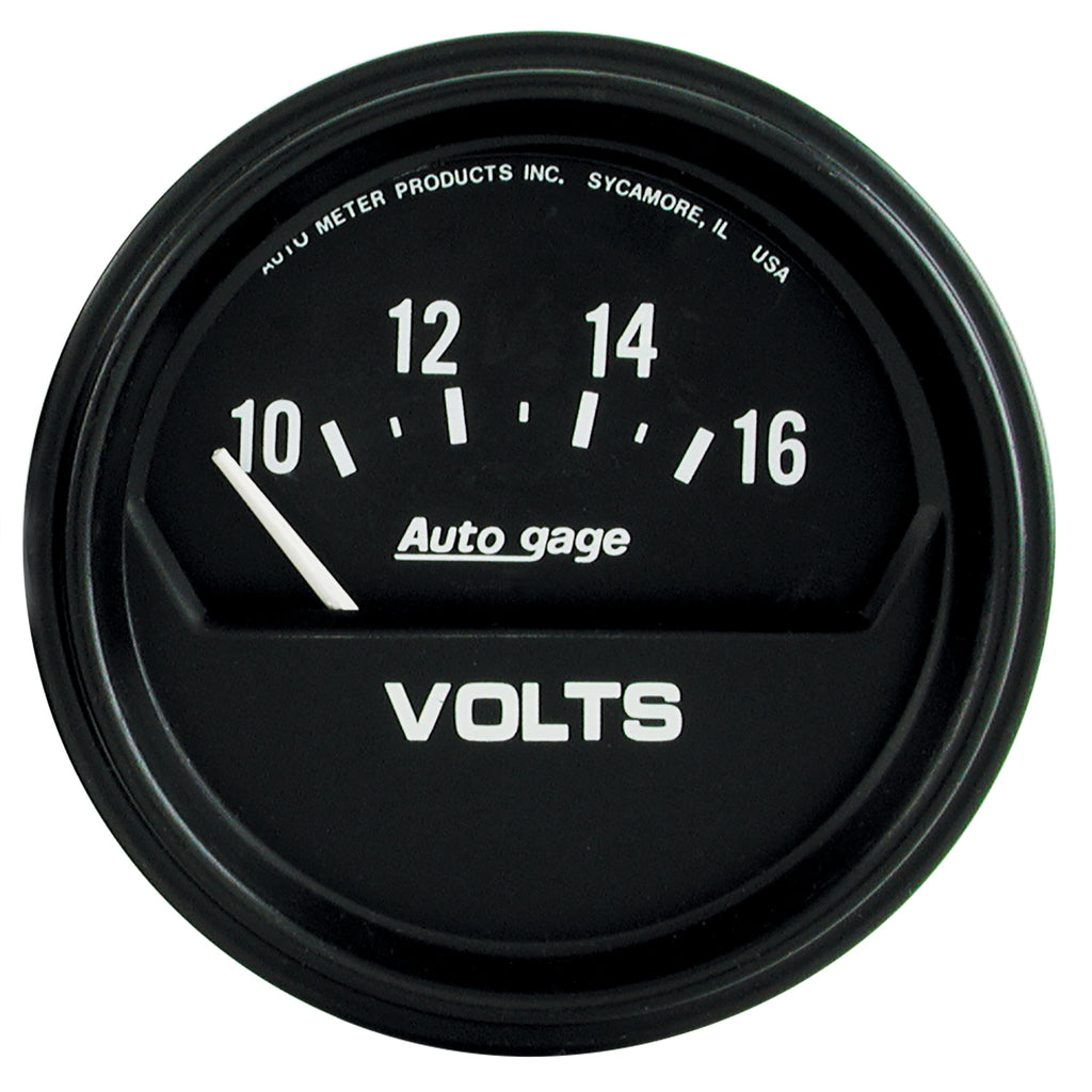 AutoMeter 2319 GAUGE, VOLTMETER, 2 5/8", 16V, ELEC, BLACK, AUTOGAGE