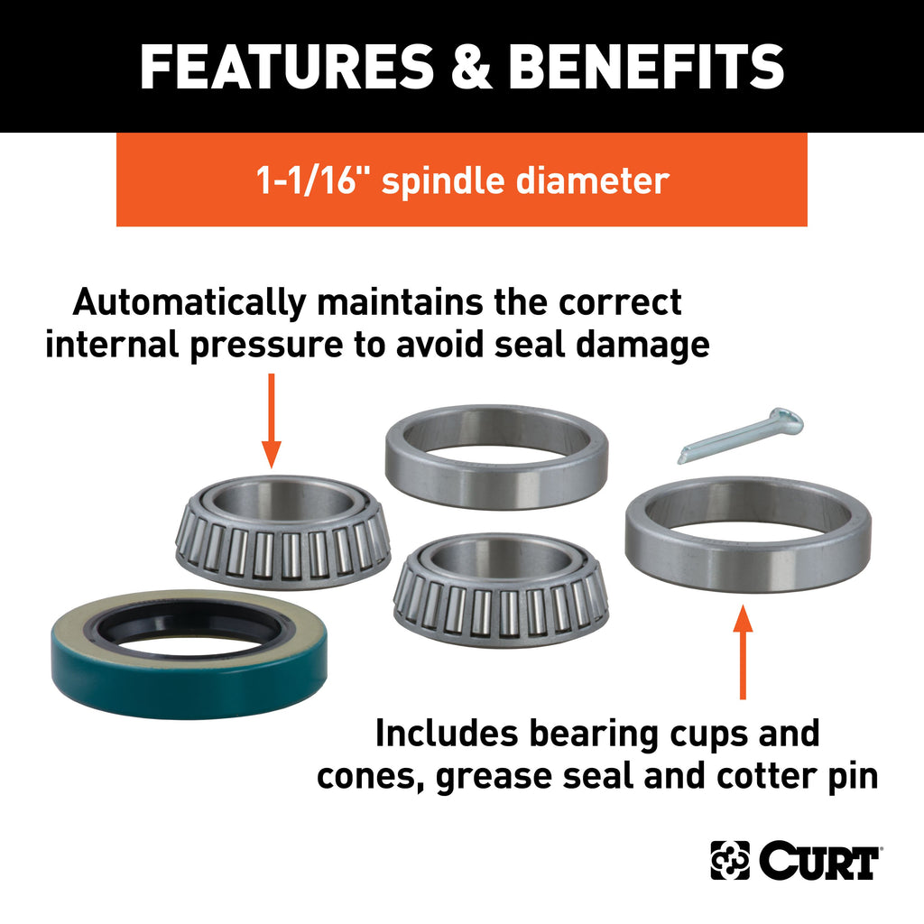 CURT 23211 1-1/16" Wheel Bearing Kit