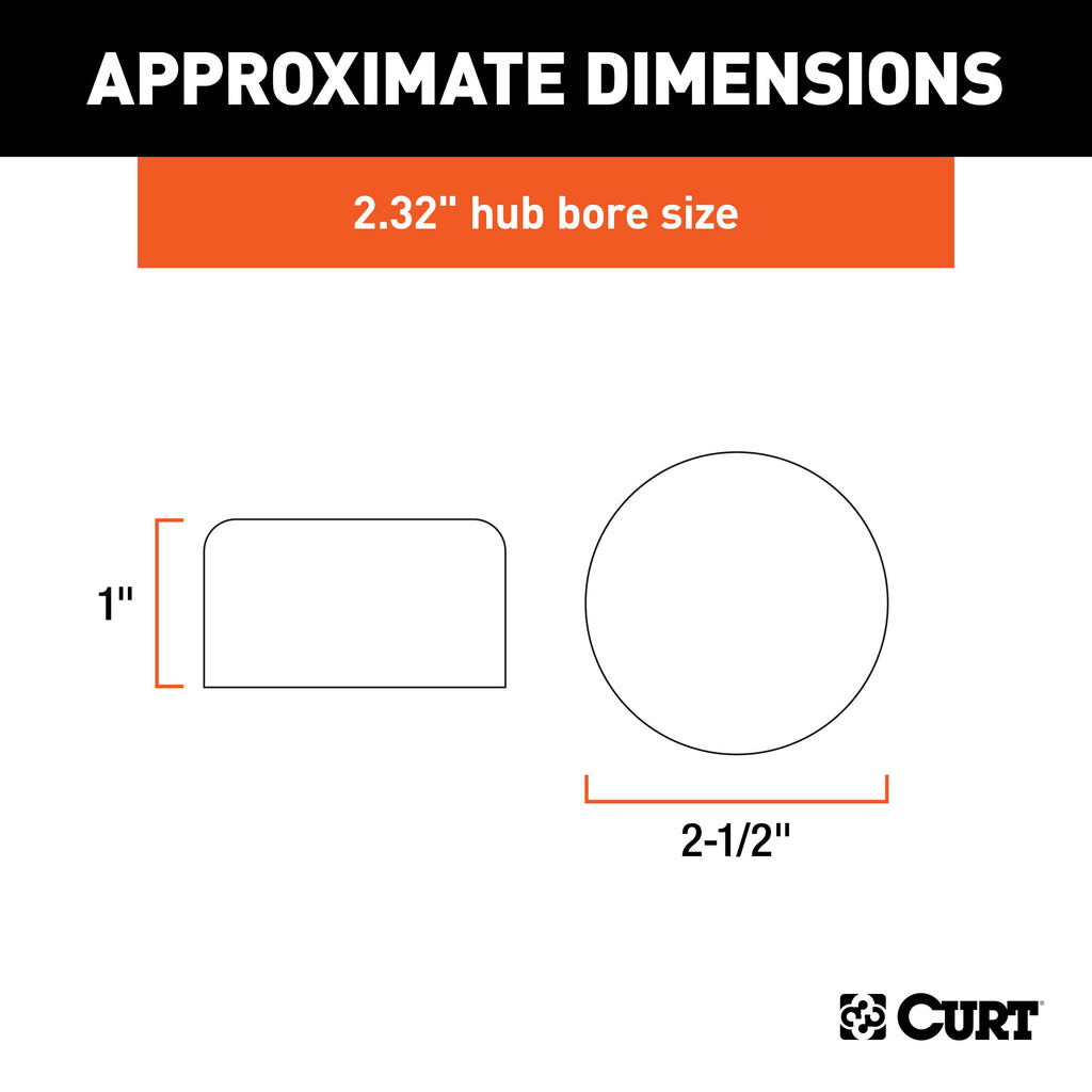 CURT 23232 2.32" Bearing Protector Dust Covers (2-Pack)