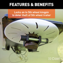 Load image into Gallery viewer, CURT 23255-KA 5th Wheel Kingpin Lock (Fits 2" Diameter Kingpin), Keyed Alike