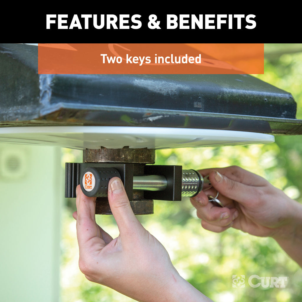 CURT 23255-KA 5th Wheel Kingpin Lock (Fits 2" Diameter Kingpin), Keyed Alike