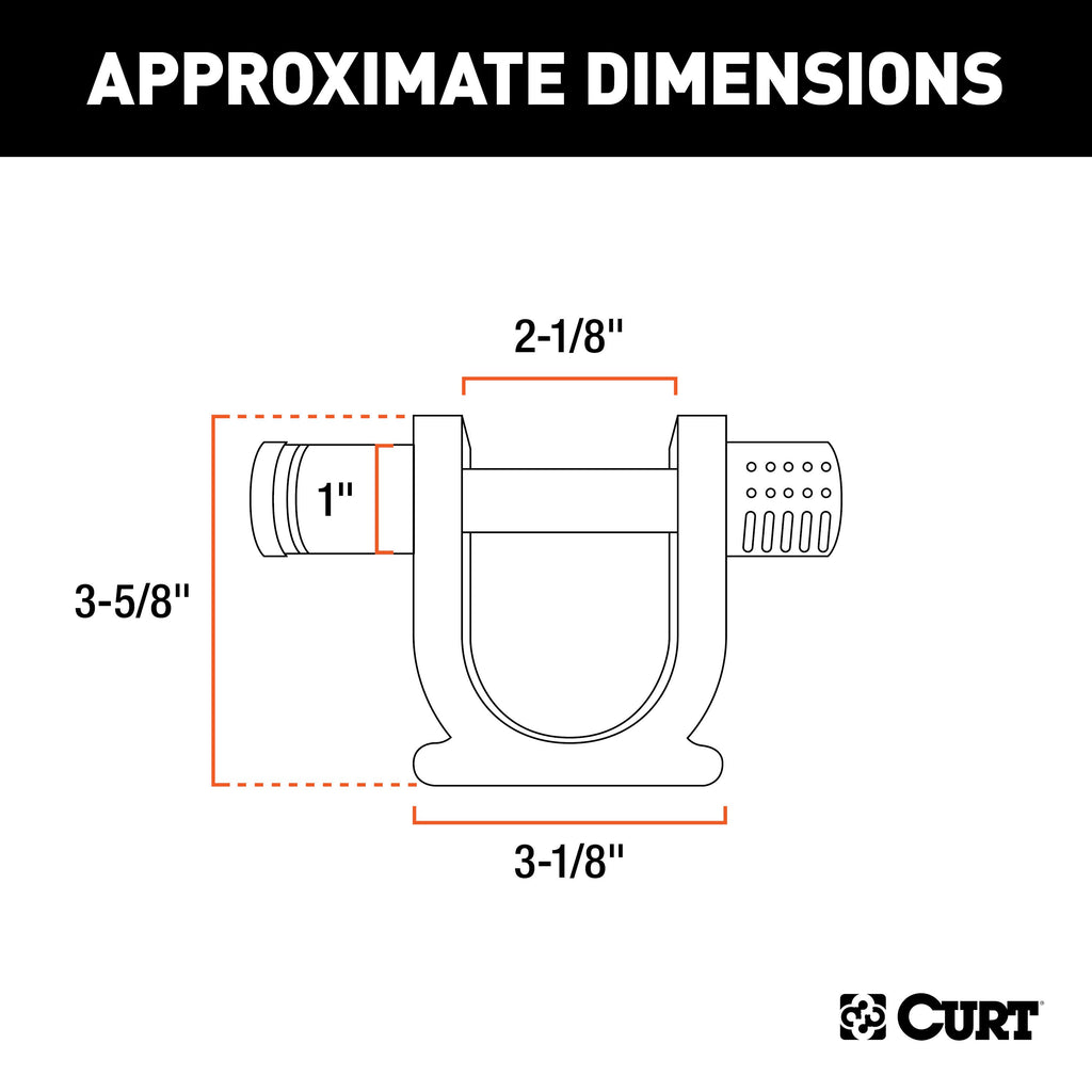 CURT 23255 5th Wheel Kingpin Lock (Fits 2" Diameter Kingpin)