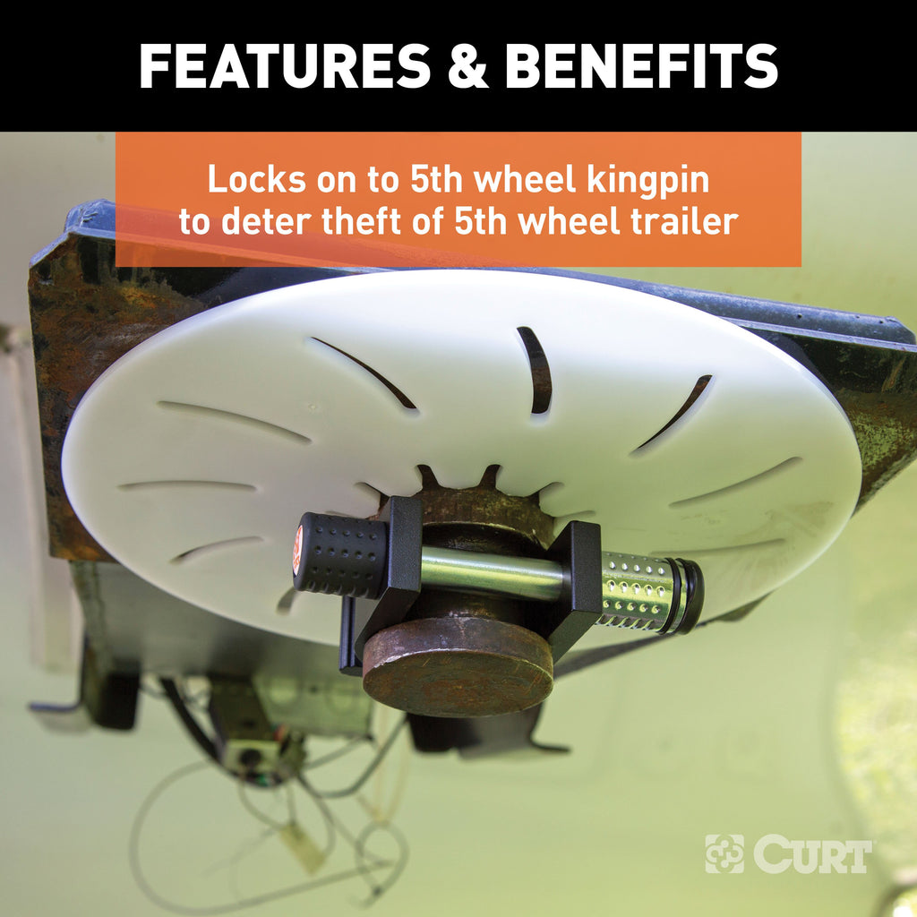 CURT 23255 5th Wheel Kingpin Lock (Fits 2" Diameter Kingpin)