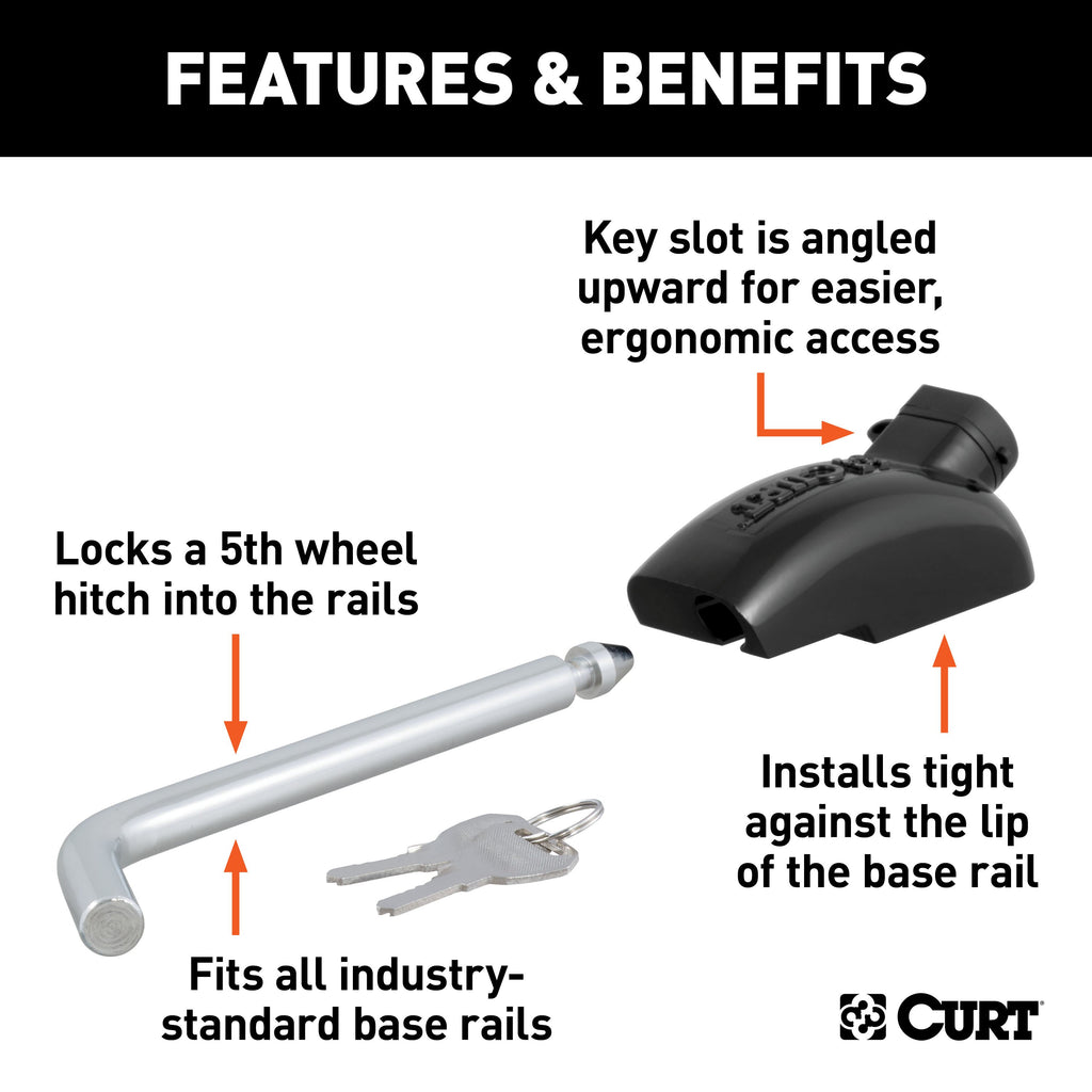 CURT 23256 5th Wheel Hitch Lock (1/2" Diameter Pin)