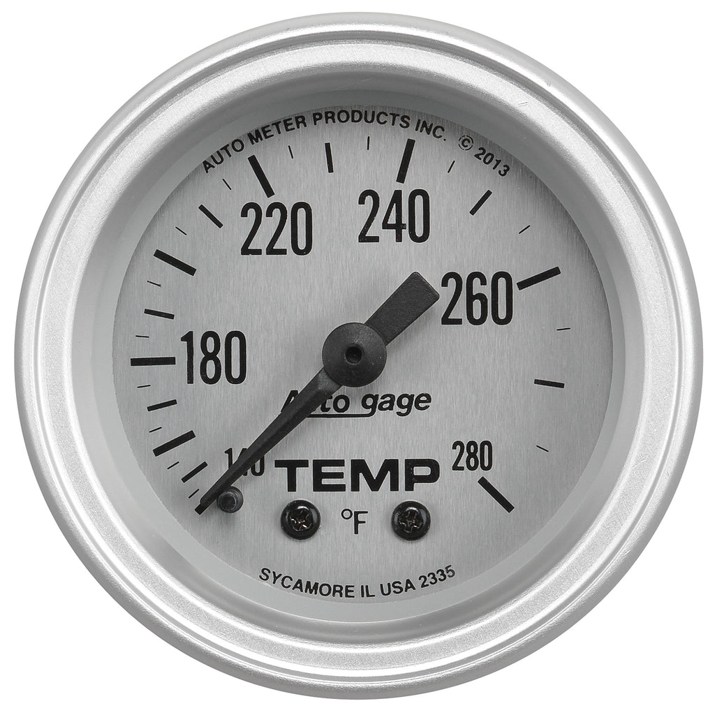 AutoMeter 2335 GAUGE CONSOLE, TEMPERATURE, 2 1/16", 280?F, SLVR DIAL, SLVR BEZEL, AUTOGAGE