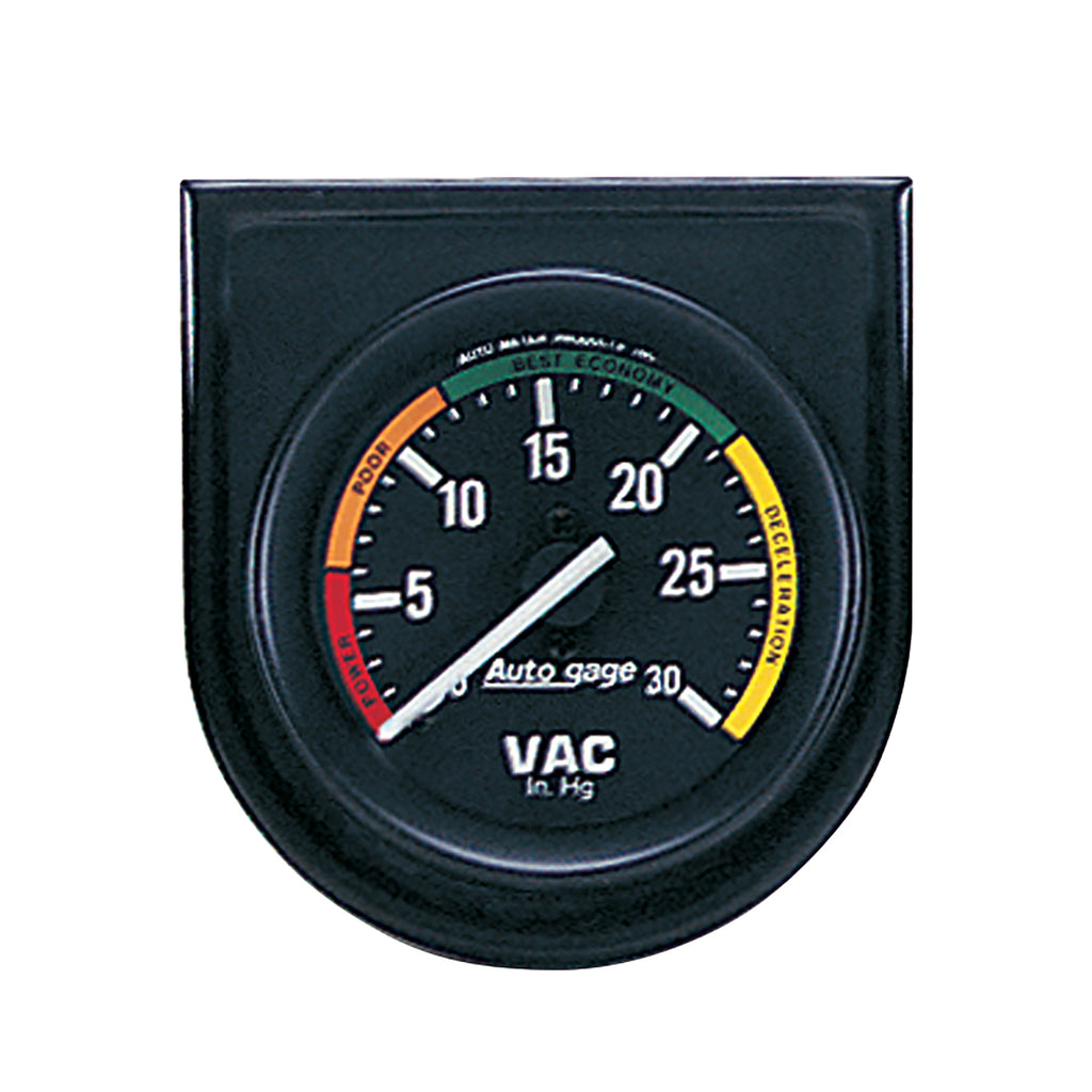 AutoMeter 2337 GAUGE CONSOLE, VACUUM, 2", 30INHG, BLK DIAL, BLK BEZEL, AUTOGAGE