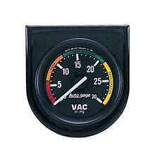 Load image into Gallery viewer, AutoMeter 2337 GAUGE CONSOLE, VACUUM, 2", 30INHG, BLK DIAL, BLK BEZEL, AUTOGAGE