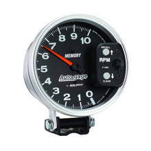 Load image into Gallery viewer, AutoMeter 233902 GAUGE, TACHOMETER, 5", 10K RPM, PEDESTAL W/ PEAK MEMORY, BLACK, AUTO GAGE