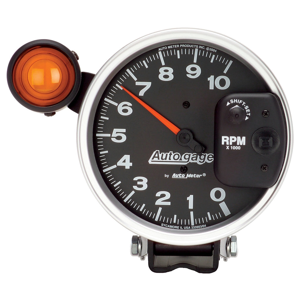 AutoMeter 233904 GAUGE, TACHOMETER, 5", 10K RPM, PEDESTAL W/ EXT. SHIFT-LITE, BLACK, AUTO GAGE