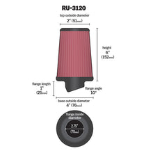 Load image into Gallery viewer, 234In10-Deg-Flg-4Inb-2Int-6Inh-Univ-Rubbr-Fltr