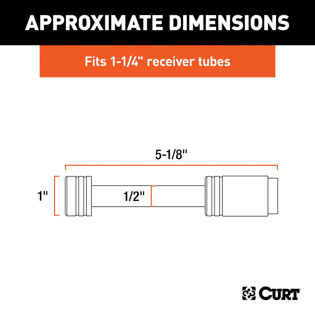 CURT 23501 1/2" Hitch Lock (1-1/4" Receiver, Barbell, Chrome)