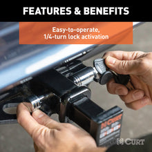 Load image into Gallery viewer, CURT 23501 1/2" Hitch Lock (1-1/4" Receiver, Barbell, Chrome)