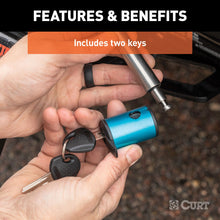 Load image into Gallery viewer, CURT 23502 5/8" Hitch Lock (2" Receiver, Right-Angle, Stainless)