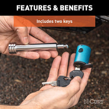 Load image into Gallery viewer, CURT 23504 5/8" Hitch Lock (2" or 2-1/2" Receiver, Right-Angle, Chrome)