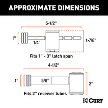 Load image into Gallery viewer, CURT 23505 Right-Angle Hitch &amp; Coupler Lock Set (2" Receiver, 1" to 3" Latch)