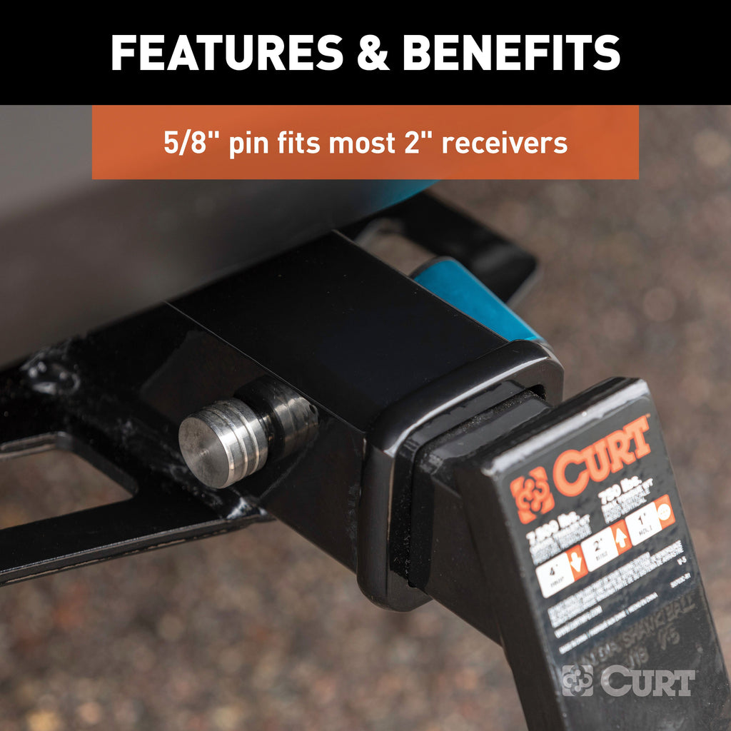 CURT 23505 Right-Angle Hitch & Coupler Lock Set (2" Receiver, 1" to 3" Latch)
