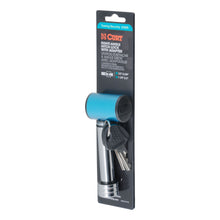 Load image into Gallery viewer, CURT 23506 1/2" Hitch Lock with 5/8" Adapter (1-1/4" or 2" Receiver, Right-Angle, Chrome)
