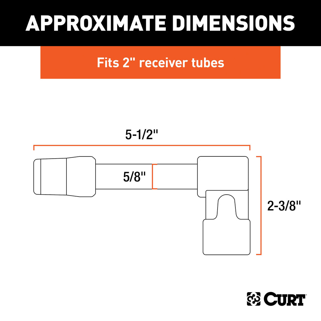 CURT 23510 5/8" Hitch Lock (2" Receiver, Right-Angle, Chrome)